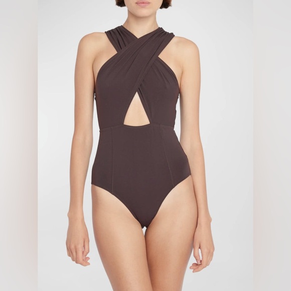 Ulla Johnson Kieran Maillot in Espresso, Size X-Large, $380 - Picture 12 of 17